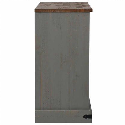Dressoir HALDEN 2 schuifdeuren 112x40x80 cm massief hout grijs