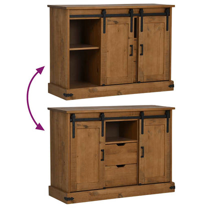 Dressoir HALDEN 2 schuifdeuren 112x40x80 cm massief hout
