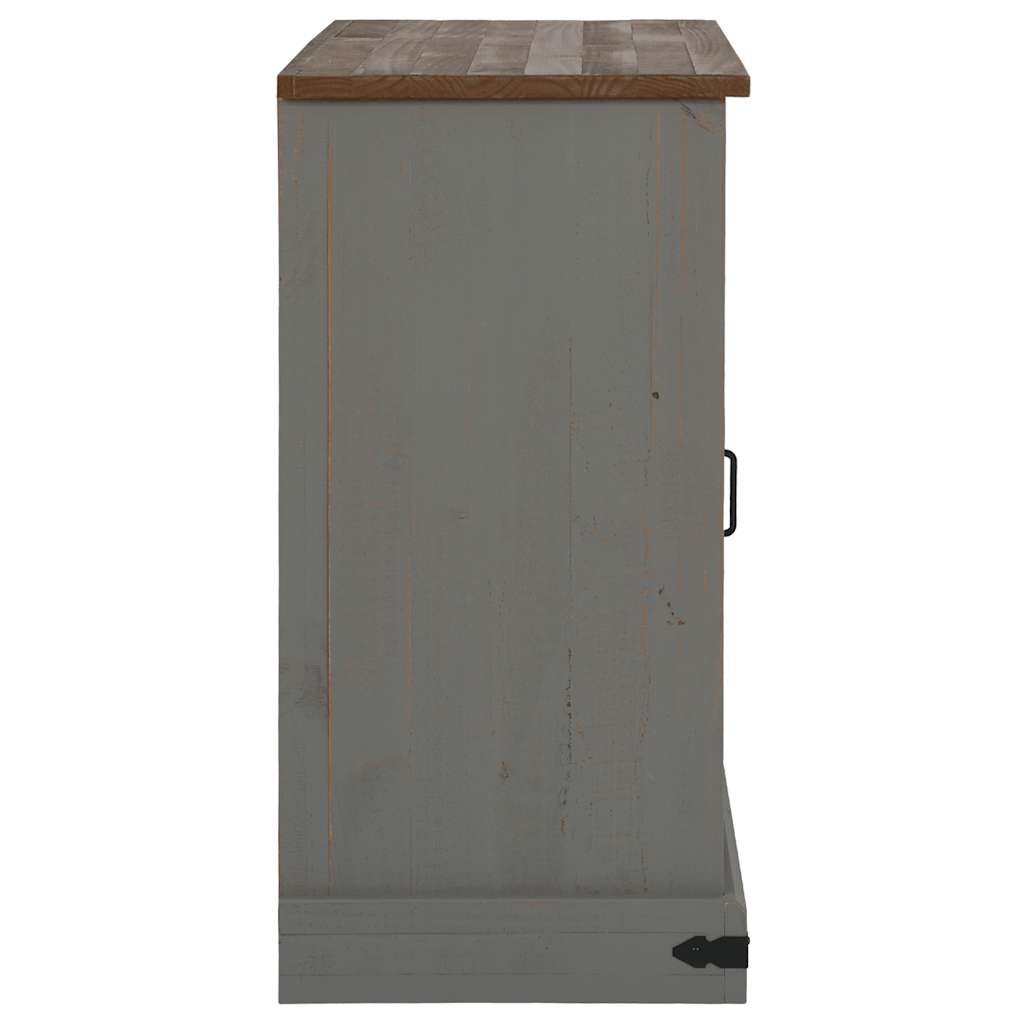 Dressoir HALDEN 2 schuifdeuren 112x40x80 cm massief hout grijs