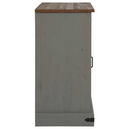 Dressoir HALDEN 2 schuifdeuren 112x40x80 cm massief hout grijs