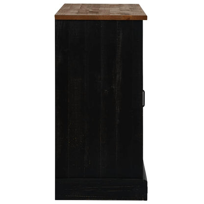 Dressoir HALDEN 2 schuifdeuren 112x40x80 cm massief hout zwart