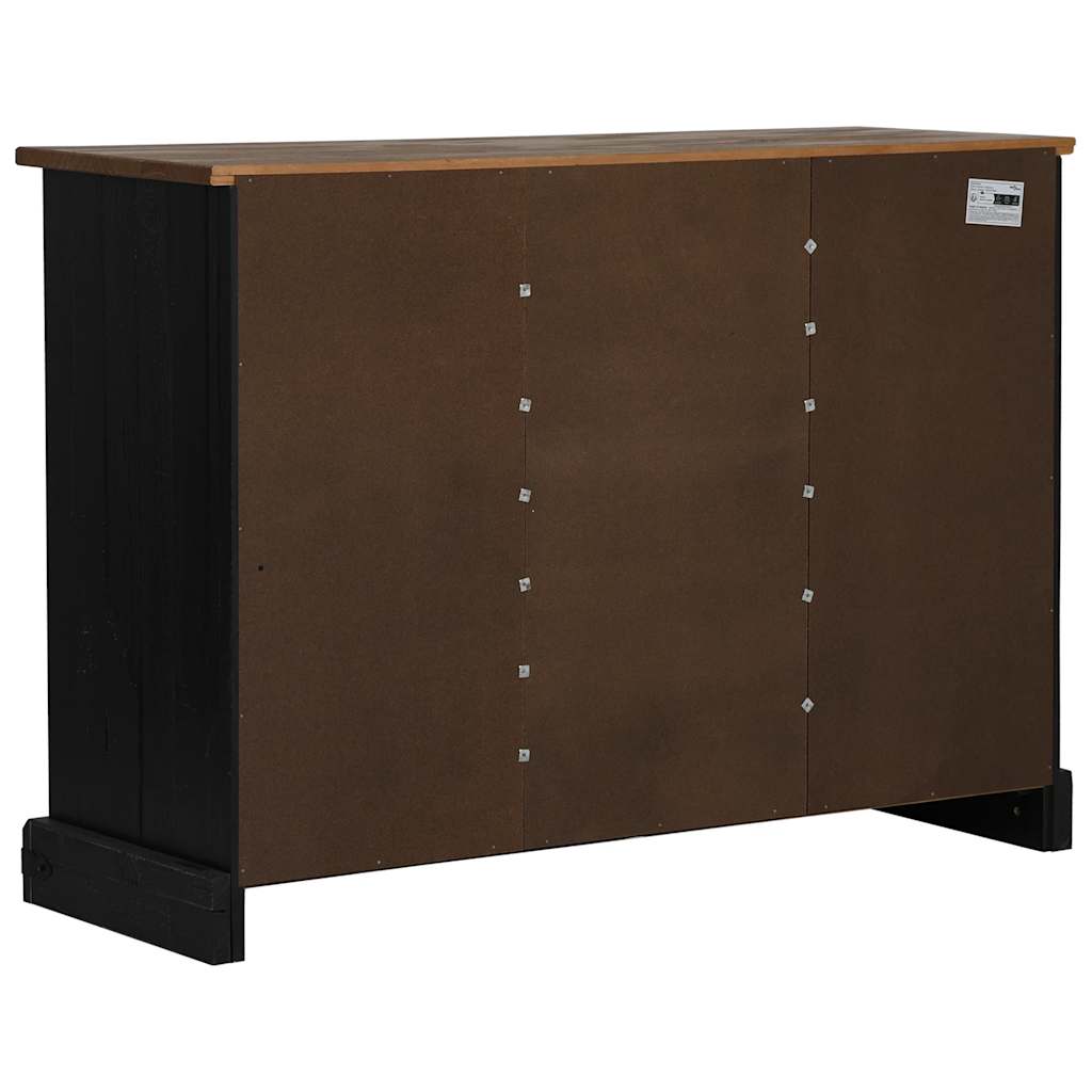 Dressoir HALDEN 2 schuifdeuren 112x40x80 cm massief hout zwart