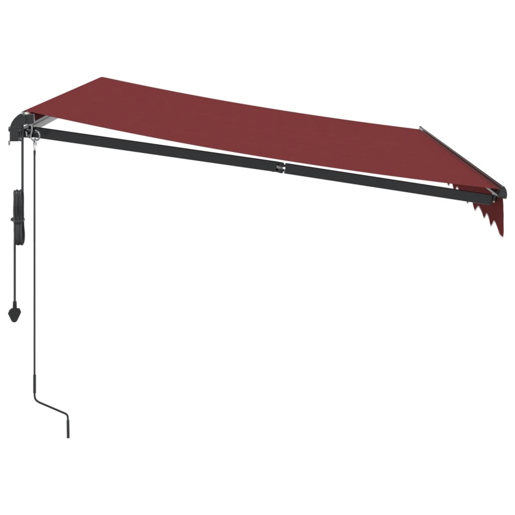Luifel automatisch uittrekbaar met LED's 300x250 cm bordeaux