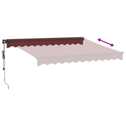 Luifel automatisch uittrekbaar met LED's 300x250 cm bordeaux