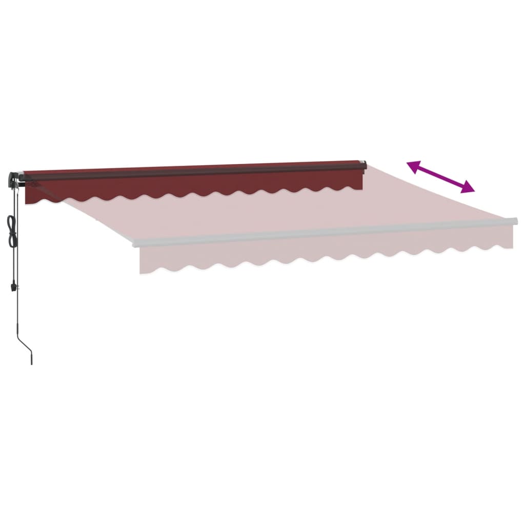 Luifel automatisch uittrekbaar 350x250 cm bordeauxrood