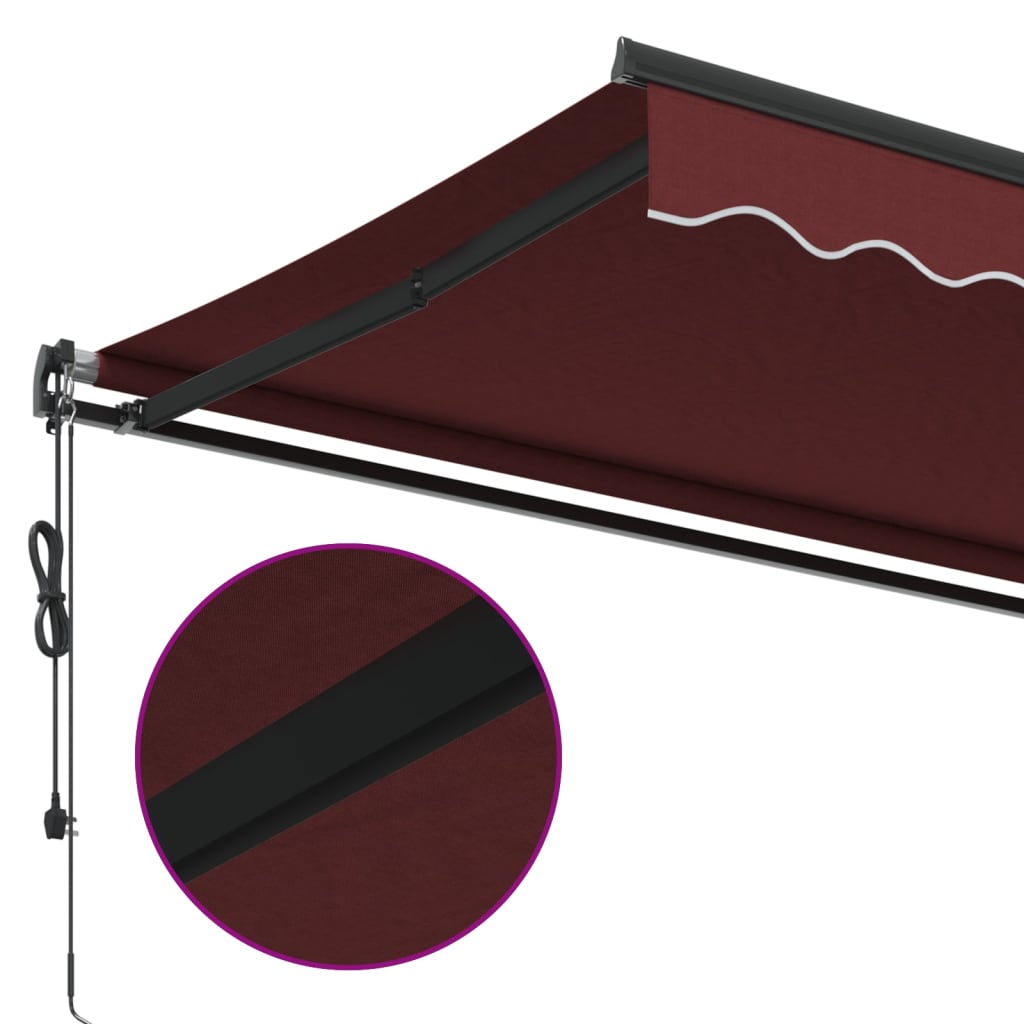 Luifel automatisch uittrekbaar 350x250 cm bordeauxrood