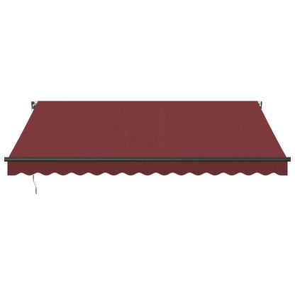 Luifel handmatig uittrekbaar met LED's 400x300 cm bordeauxrood