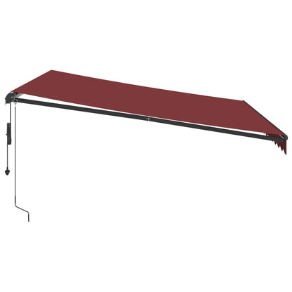 Luifel automatisch uittrekbaar met LED's 400x300 cm bordeaux
