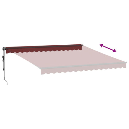 Luifel automatisch uittrekbaar met LED's 400x300 cm bordeaux