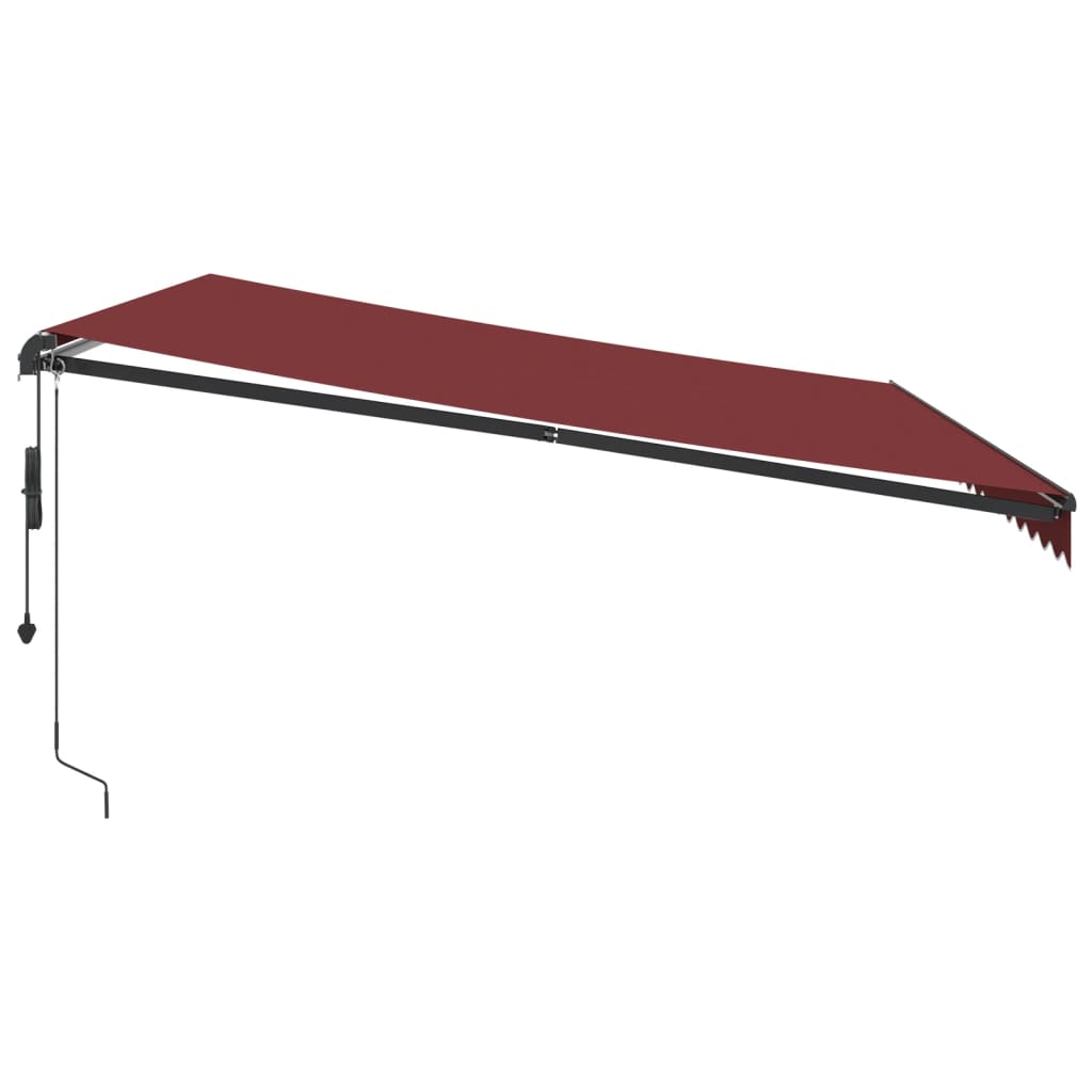 Luifel automatisch uittrekbaar met LED's 450x300 cm bordeaux