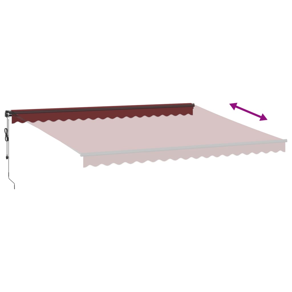 Luifel automatisch uittrekbaar met LED's 450x300 cm bordeaux