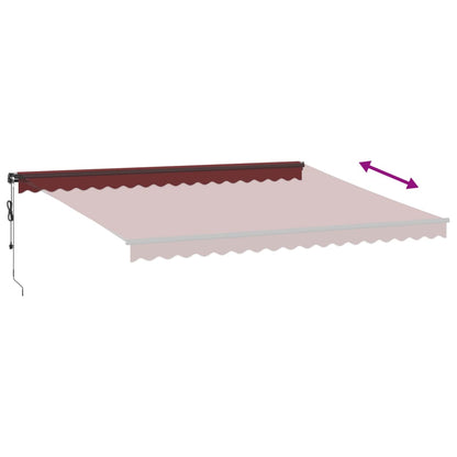 Luifel automatisch uittrekbaar met LED's 450x300 cm bordeaux