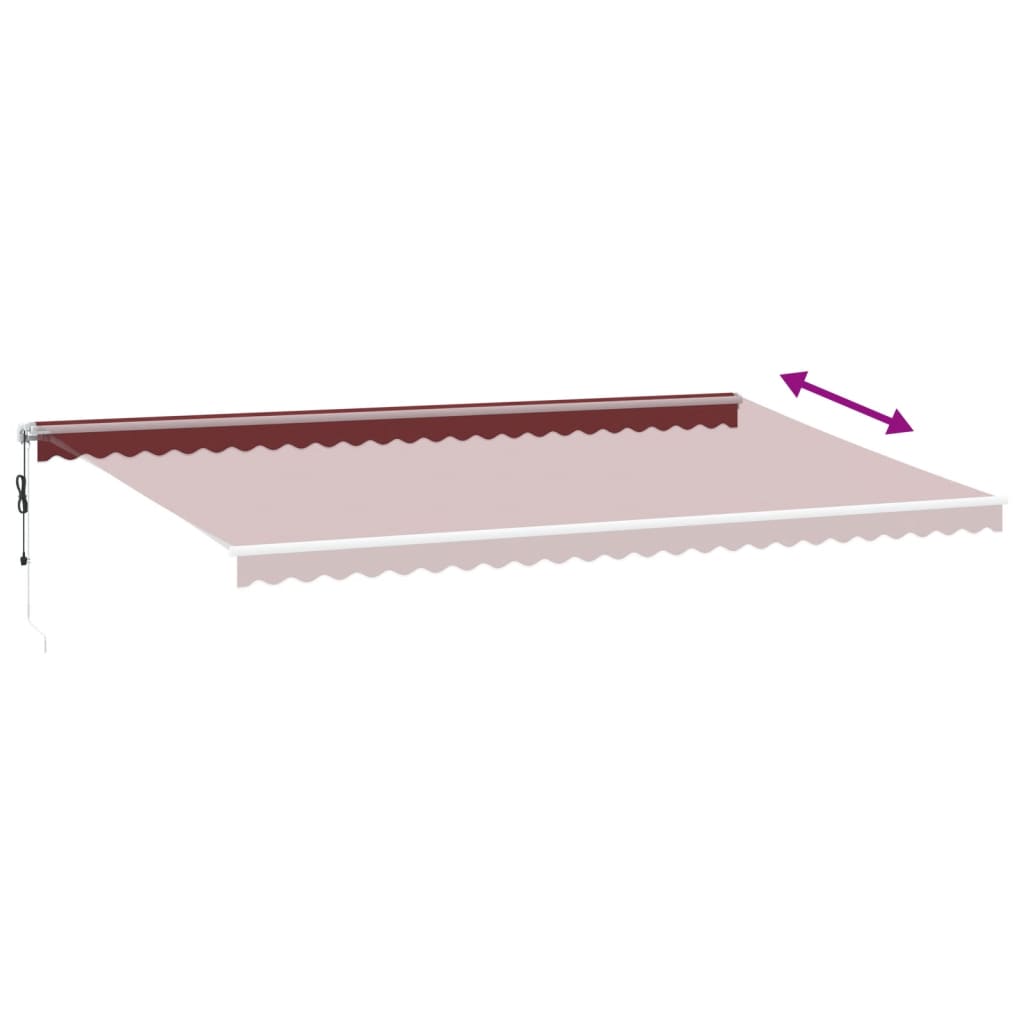 Luifel automatisch uittrekbaar 600x300 cm bordeauxrood