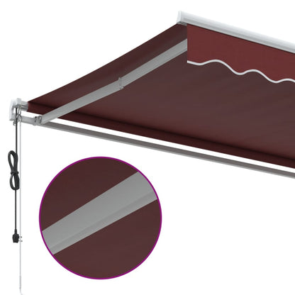 Luifel automatisch uittrekbaar 600x300 cm bordeauxrood