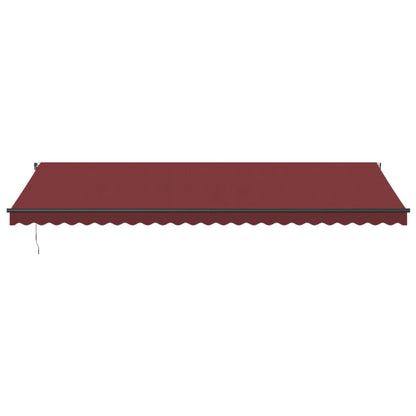 Luifel automatisch uittrekbaar met LED's 600x300 cm bordeaux