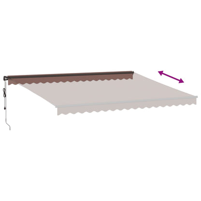 Luifel automatisch uittrekbaar met LED's 450x300 cm bruin