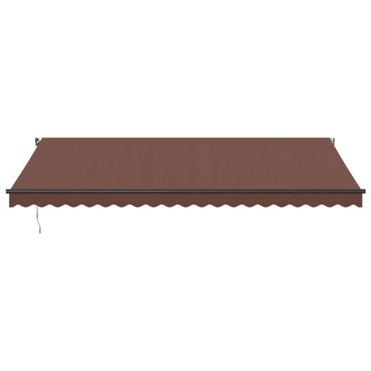Luifel handmatig uittrekbaar met LED's 500x300 cm bruin