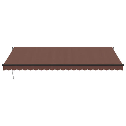 Luifel automatisch uittrekbaar met LED's 500x300 cm bruin