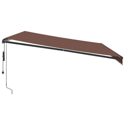 Luifel automatisch uittrekbaar met LED's 500x300 cm bruin