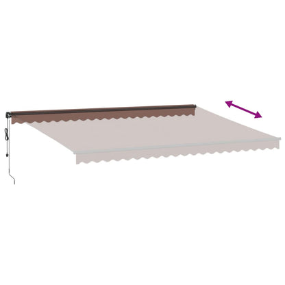 Luifel automatisch uittrekbaar met LED's 500x300 cm bruin