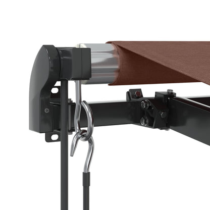 Luifel automatisch uittrekbaar met LED's 500x300 cm bruin