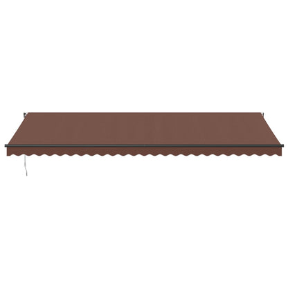 Luifel handmatig uittrekbaar met LED's 600x300 cm bruin