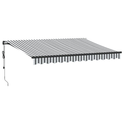 Luifel automatisch uittrekbaar 350x250 cm antracietkleur en wit