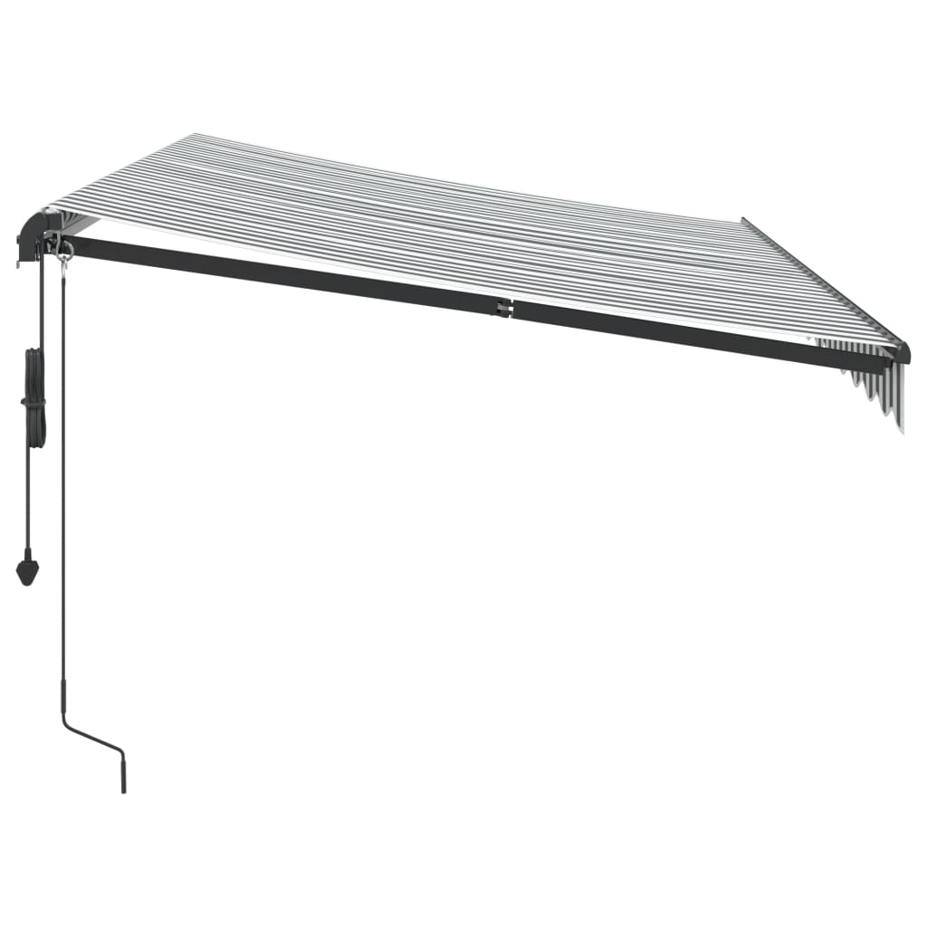 Luifel automatisch uittrekbaar 350x250 cm antracietkleur en wit