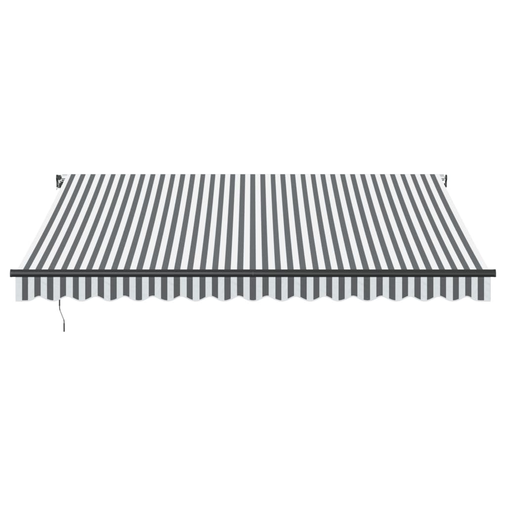 Luifel handmatig uittrekbaar 400x300 cm antracietkleurig en wit
