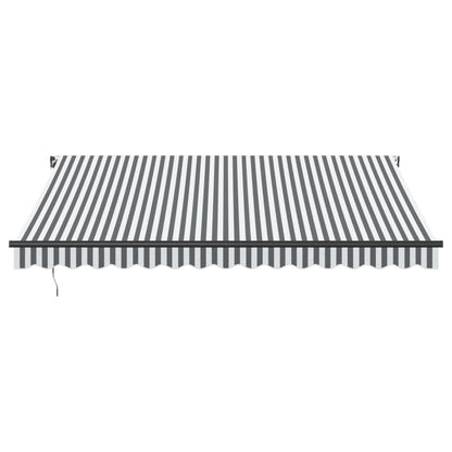 Luifel handmatig uittrekbaar 400x300 cm antracietkleurig en wit