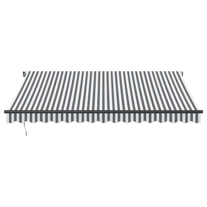 Luifel handmatig uittrekbaar en LED 400x300 cm antraciet en wit