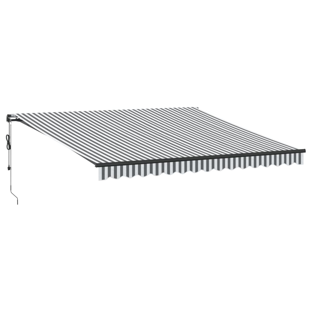 Luifel automatisch uittrekbaar 400x300 cm antracietkleur en wit