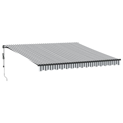 Luifel automatisch uittrekbaar 400x300 cm antracietkleur en wit