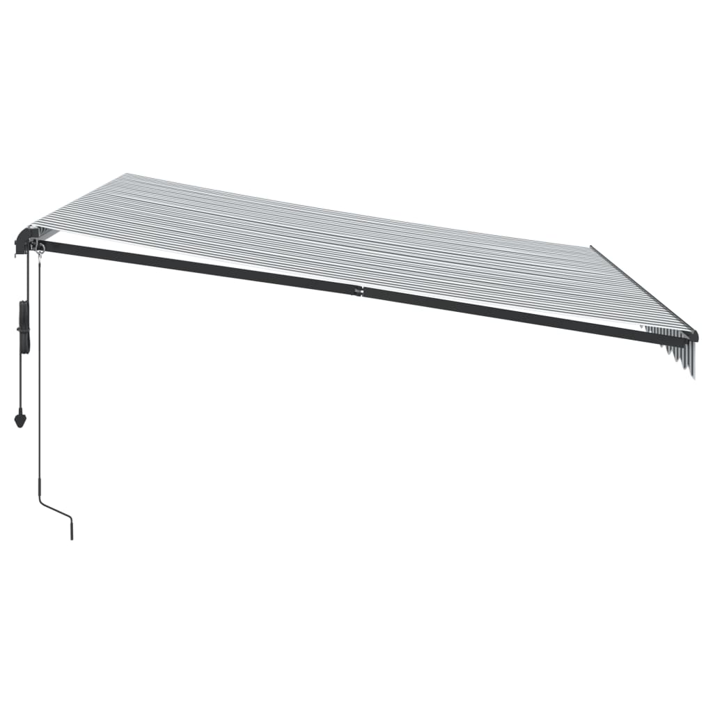 Luifel automatisch uittrekbaar 400x300 cm antracietkleur en wit