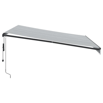 Luifel automatisch uittrekbaar 400x300 cm antracietkleur en wit
