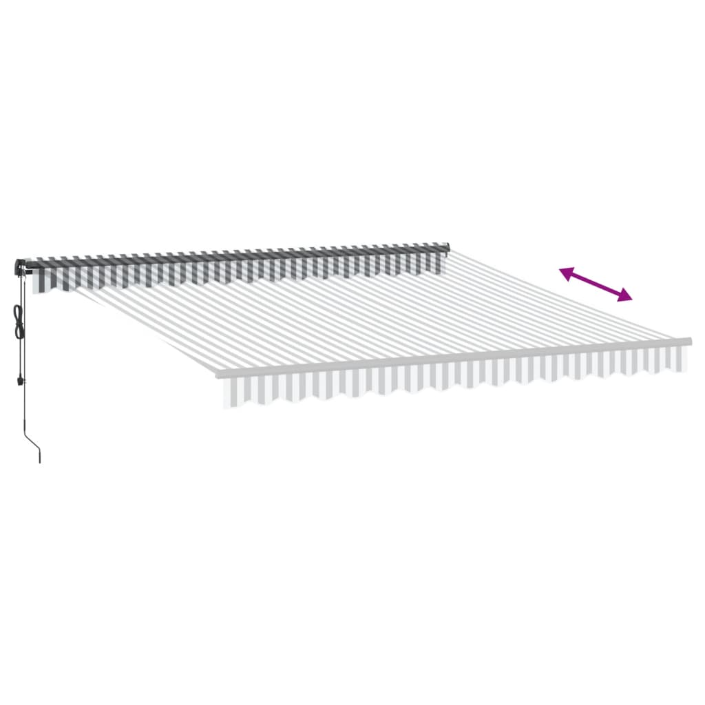 Luifel automatisch uittrekbaar 400x300 cm antracietkleur en wit