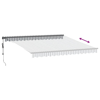 Luifel automatisch uittrekbaar 400x300 cm antracietkleur en wit
