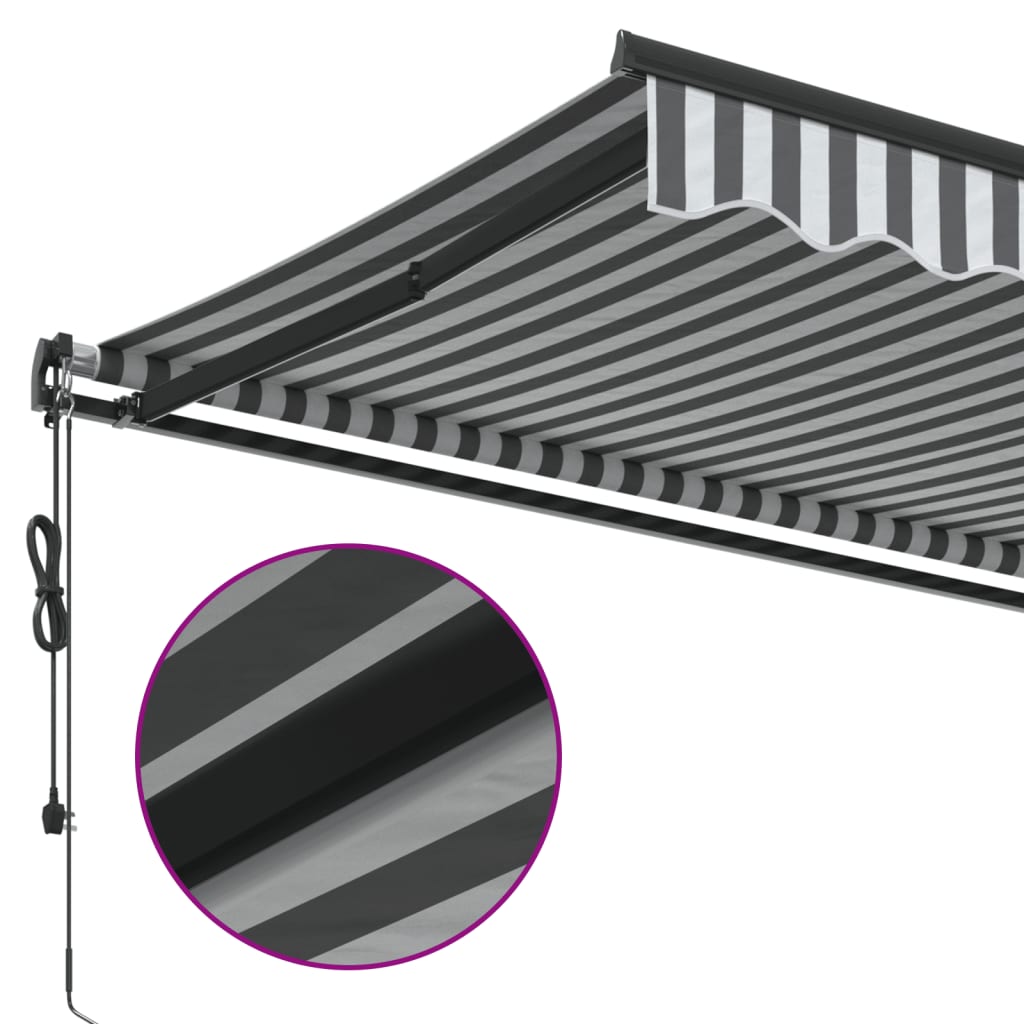 Luifel automatisch uittrekbaar 400x300 cm antracietkleur en wit