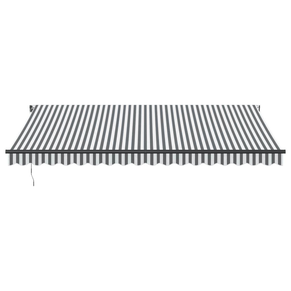 Luifel automatisch uittrekbaar 450x300 cm antracietkleur en wit