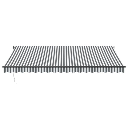 Luifel automatisch uittrekbaar 450x300 cm antracietkleur en wit