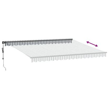Luifel automatisch uittrekbaar 450x300 cm antracietkleur en wit