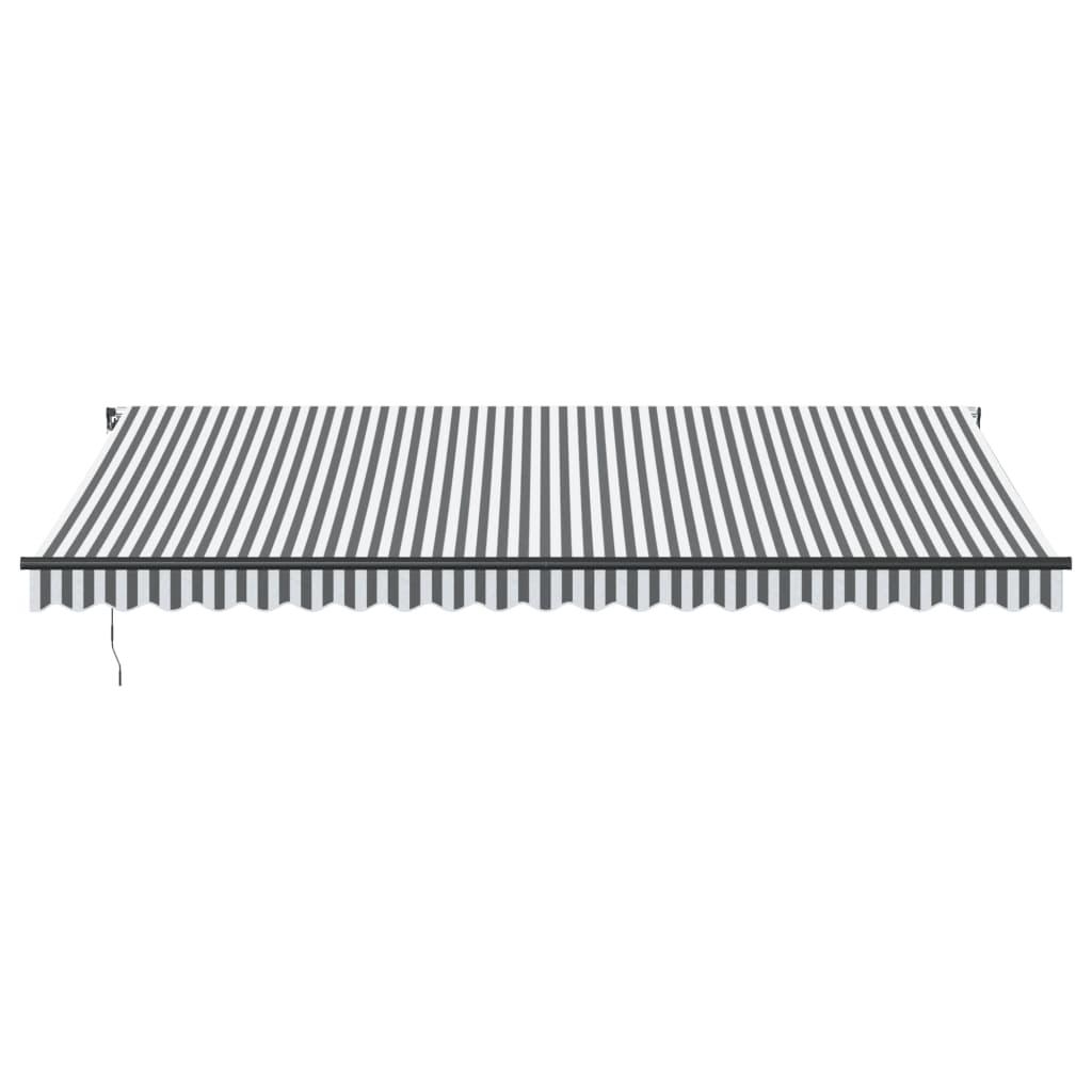 Luifel handmatig uittrekbaar 500x300 cm antracietkleurig en wit