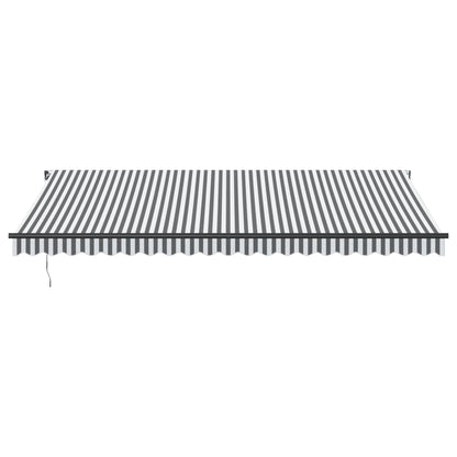 Luifel handmatig uittrekbaar 500x300 cm antracietkleurig en wit