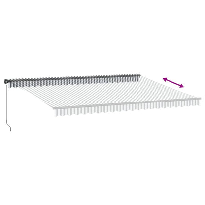 Luifel handmatig uittrekbaar 500x300 cm antracietkleurig en wit
