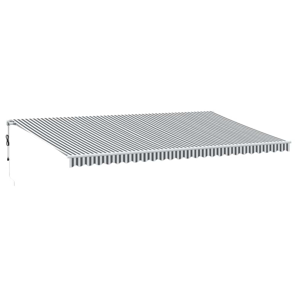 Luifel automatisch uittrekbaar 600x300 cm antracietkleur en wit