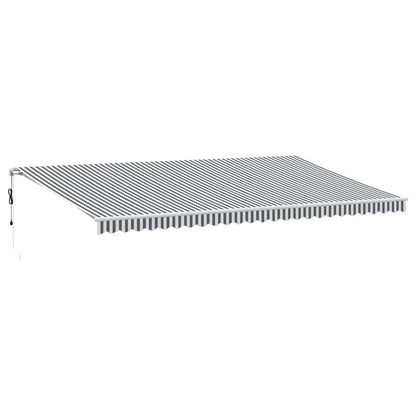 Luifel automatisch uittrekbaar 600x300 cm antracietkleur en wit