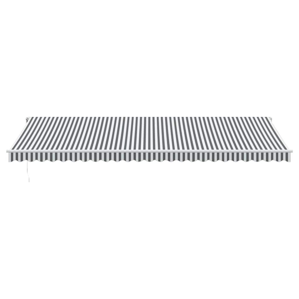 Luifel automatisch uittrekbaar 600x300 cm antracietkleur en wit