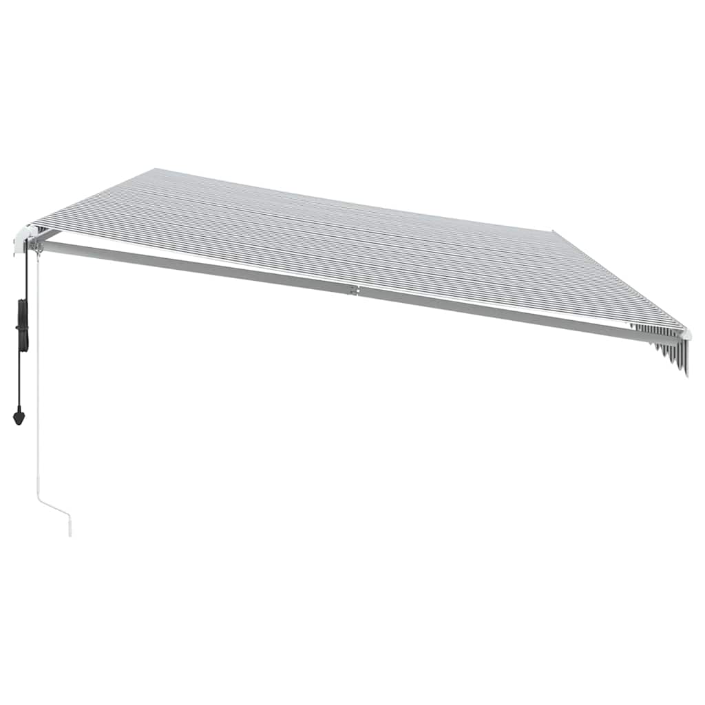 Luifel automatisch uittrekbaar 600x300 cm antracietkleur en wit