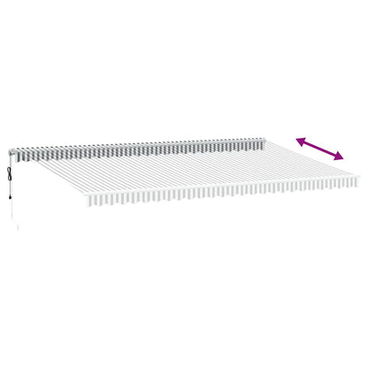 Luifel automatisch uittrekbaar 600x300 cm antracietkleur en wit