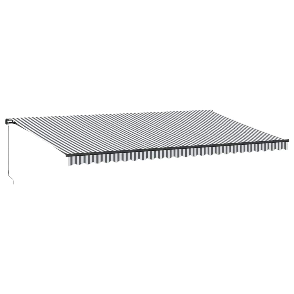 Luifel handmatig uittrekbaar en LED 600x300 cm antraciet en wit